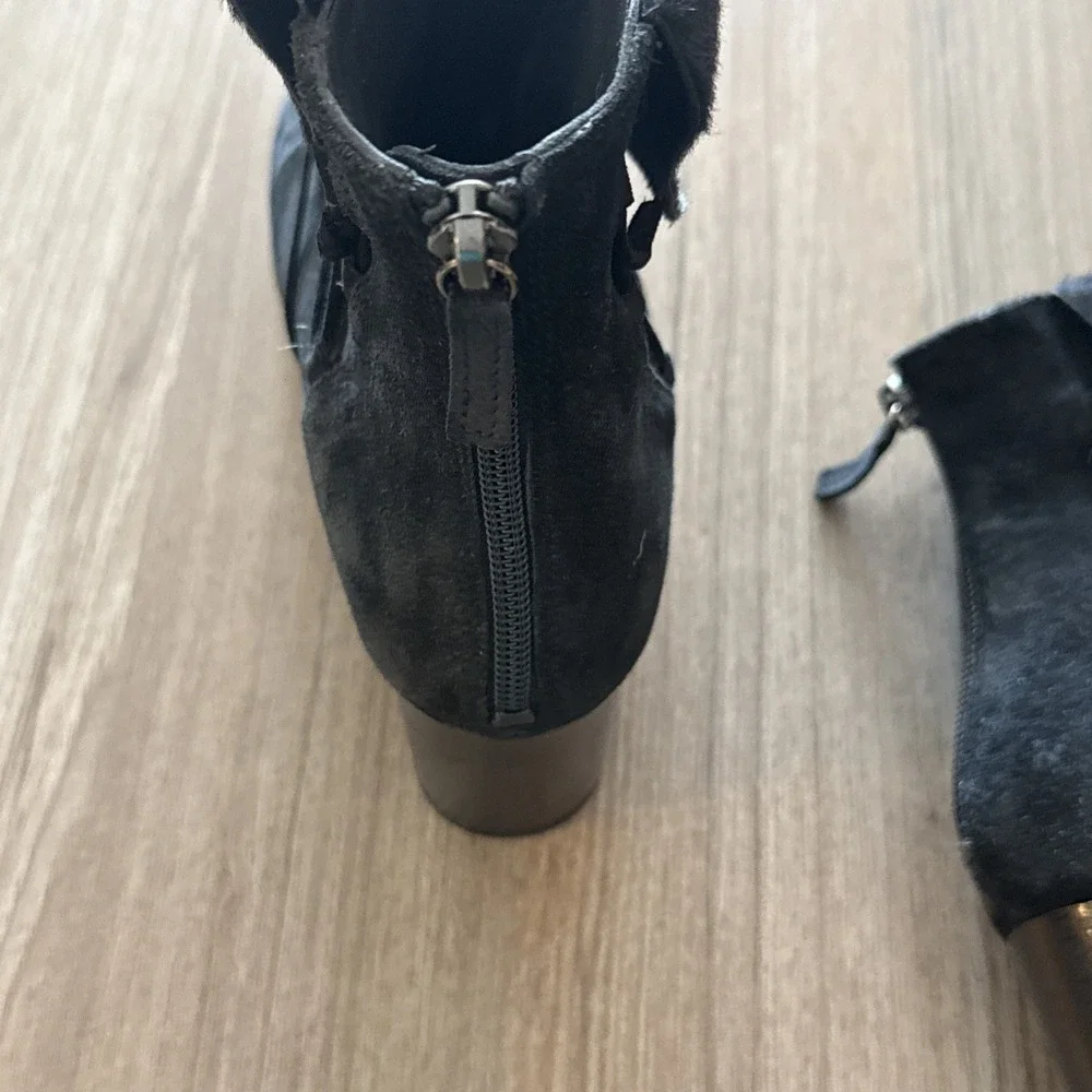 Homer Artisan‎ Spain Suede Ankle Boots Booties Size 37 Black